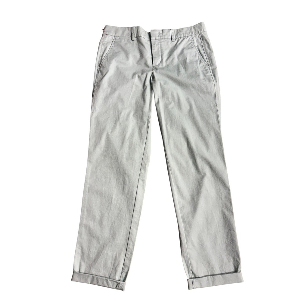 Vince‎ Women Sage Green Cuffed Chino Pants Straight Leg Cotton Blend Size 8